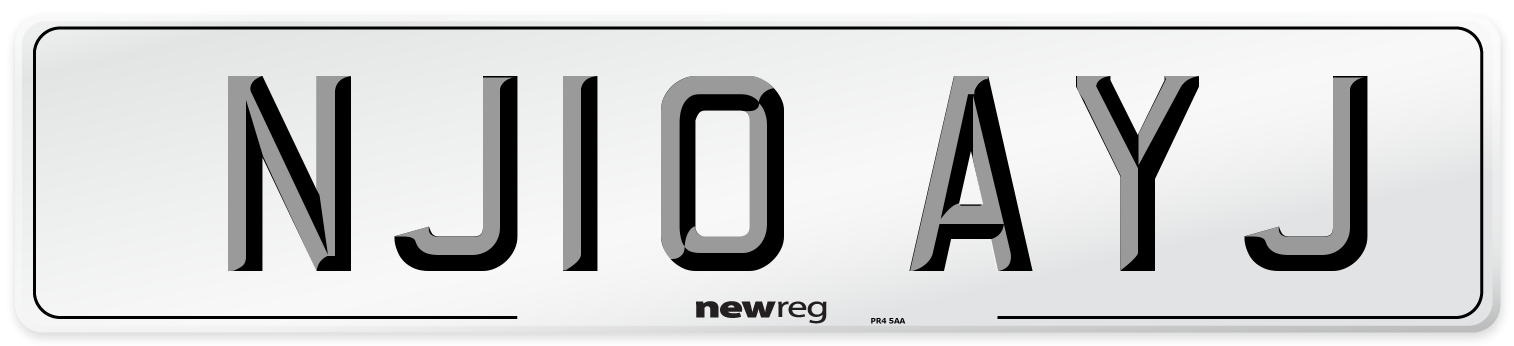 NJ10 AYJ Number Plate from New Reg